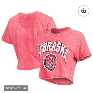 Nebraska Huskers Pressbox Women’s Edith Vintage Burnout Cropped T-Shirt